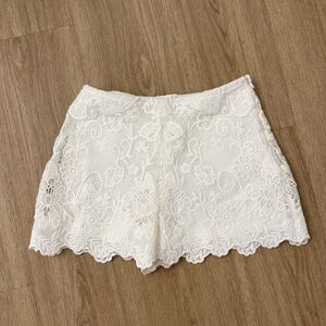 Zara Double Lined White Lace Shorts